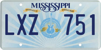 MS license plate LXZ751