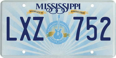 MS license plate LXZ752