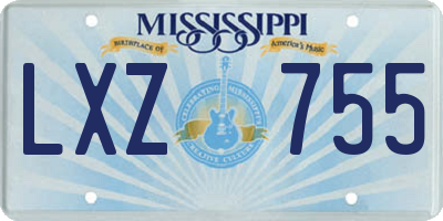 MS license plate LXZ755