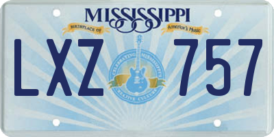 MS license plate LXZ757