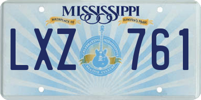 MS license plate LXZ761