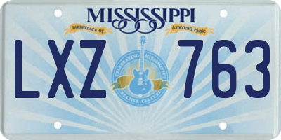 MS license plate LXZ763