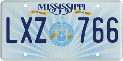 MS license plate LXZ766