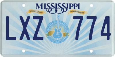 MS license plate LXZ774