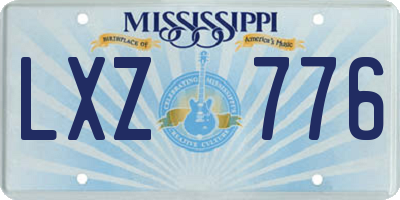MS license plate LXZ776