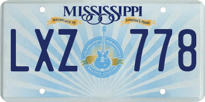 MS license plate LXZ778