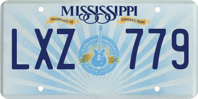MS license plate LXZ779
