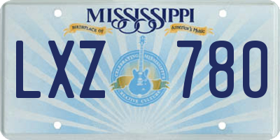 MS license plate LXZ780
