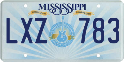 MS license plate LXZ783