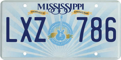 MS license plate LXZ786