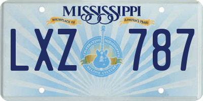 MS license plate LXZ787