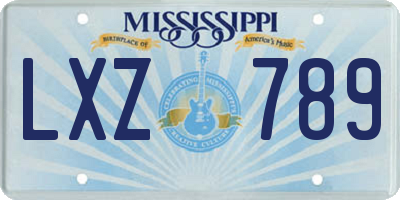MS license plate LXZ789