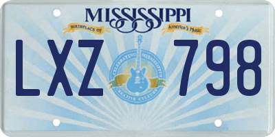 MS license plate LXZ798