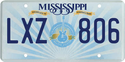 MS license plate LXZ806