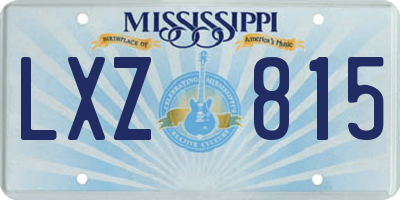 MS license plate LXZ815