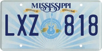 MS license plate LXZ818