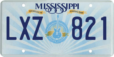 MS license plate LXZ821