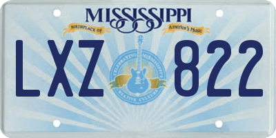MS license plate LXZ822