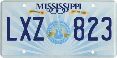 MS license plate LXZ823