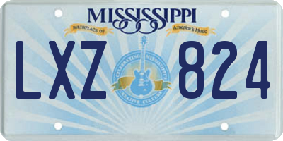 MS license plate LXZ824
