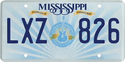 MS license plate LXZ826