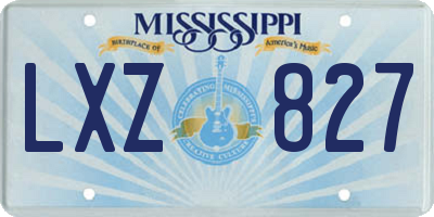 MS license plate LXZ827