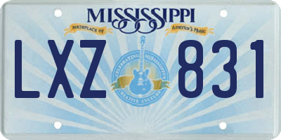 MS license plate LXZ831