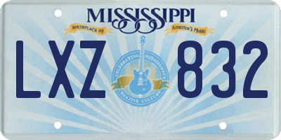 MS license plate LXZ832