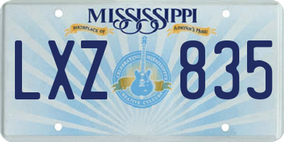 MS license plate LXZ835