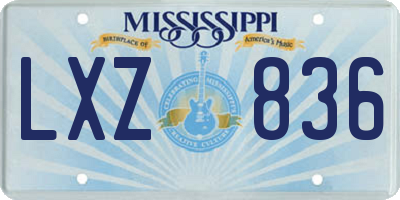 MS license plate LXZ836