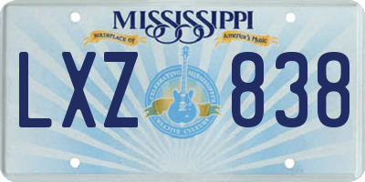 MS license plate LXZ838