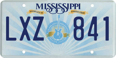 MS license plate LXZ841