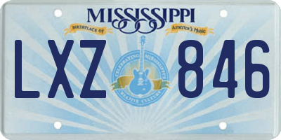 MS license plate LXZ846