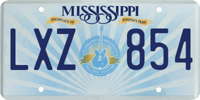 MS license plate LXZ854