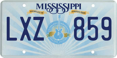 MS license plate LXZ859