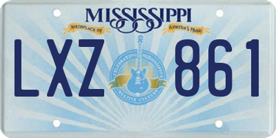 MS license plate LXZ861