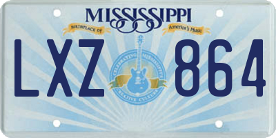 MS license plate LXZ864