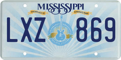 MS license plate LXZ869