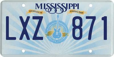 MS license plate LXZ871