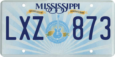 MS license plate LXZ873