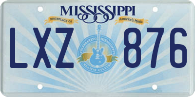 MS license plate LXZ876