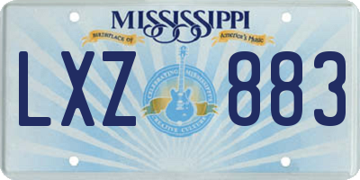 MS license plate LXZ883