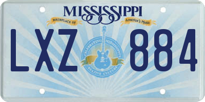 MS license plate LXZ884