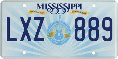 MS license plate LXZ889