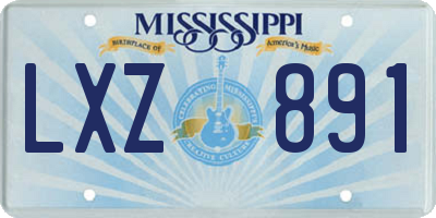 MS license plate LXZ891