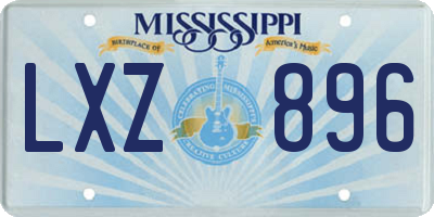 MS license plate LXZ896