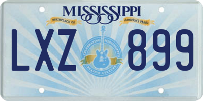 MS license plate LXZ899