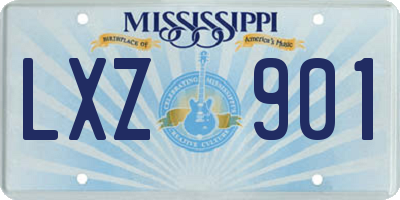 MS license plate LXZ901