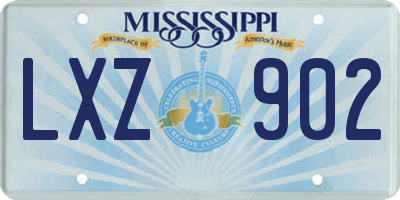 MS license plate LXZ902