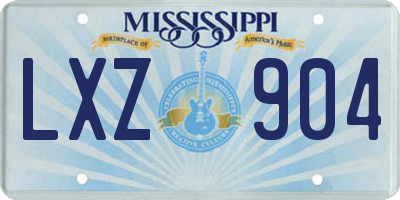 MS license plate LXZ904
